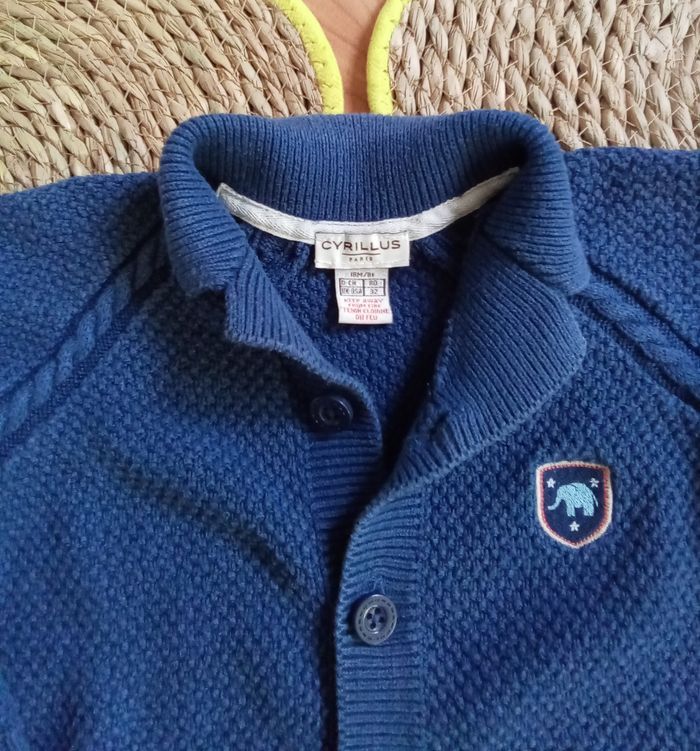 Gilet en laine bleue avec col Cyrillus - photo numéro 4