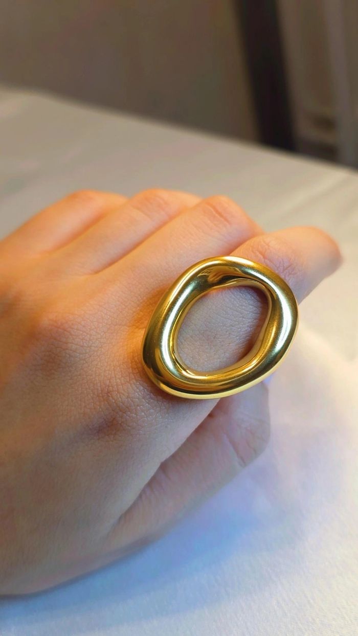 Bague Dorée Design Organique taille (8) - photo numéro 3