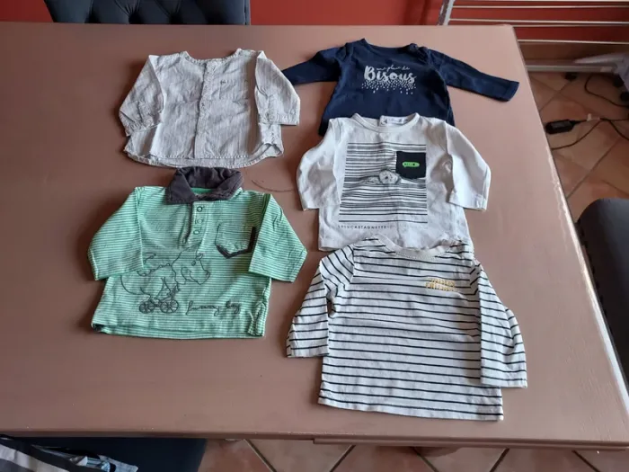 lot 5 tee shirt manches longues 3 mois
