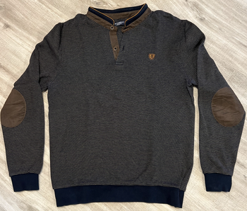 Sweat habillé Armand Thiery Taille L Ton Bleu marine à fines rayures camel