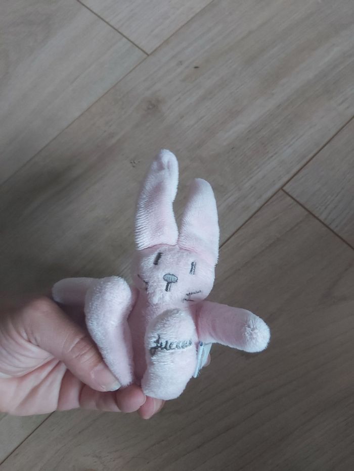 Petite peluche lapin rose Jacadi - photo numéro 4