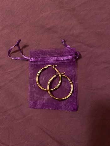 Une paire de créoles en acier inoxydable