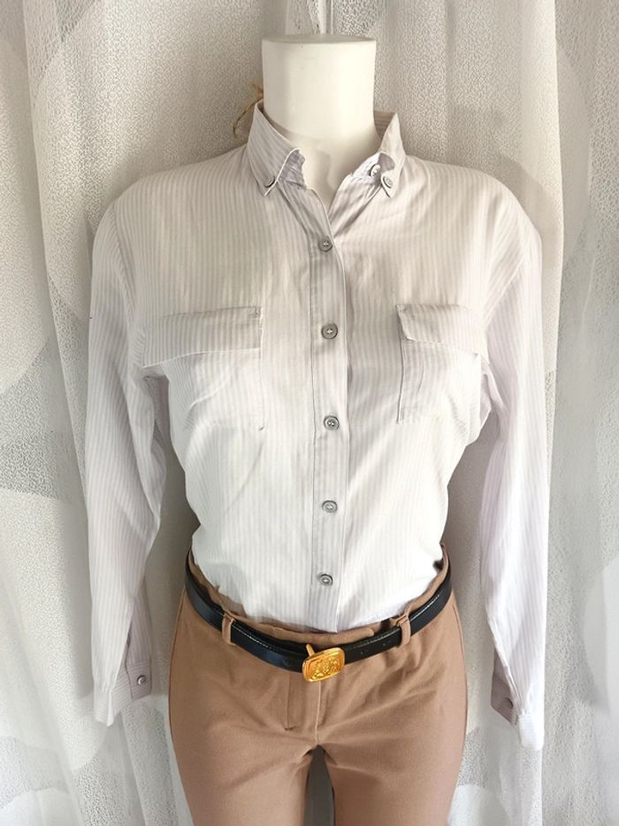 Éric Bompard | Chemise à Rayures en coton | t. M - photo numéro 3