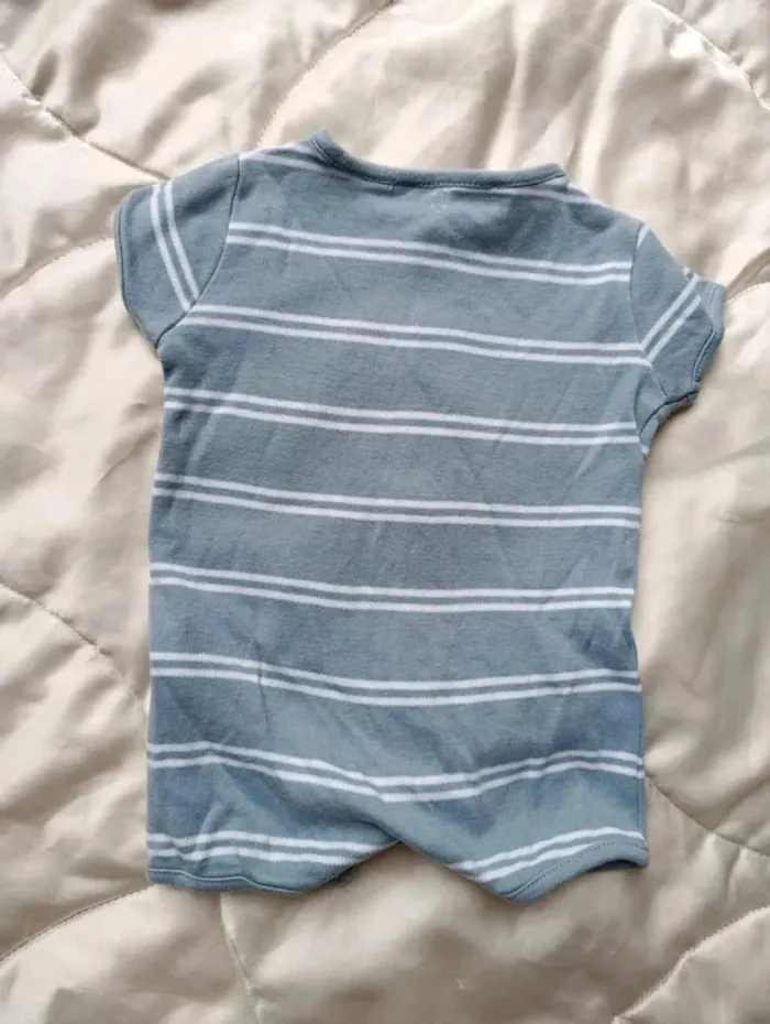 Body manches courtes rayé gris et blanc NPO baby 3 mois 60 cm - photo numéro 3