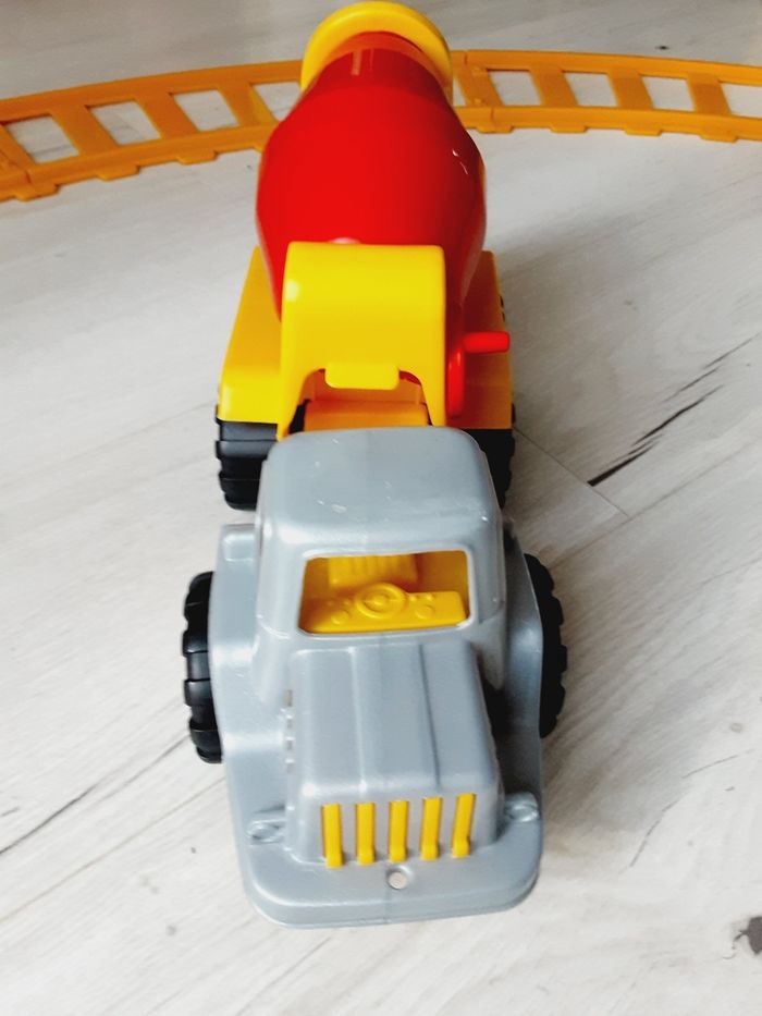 Jeu jouet enfant engin véhicule de chantier bétonneuse toupie à béton 33 x 19 cm - photo numéro 5