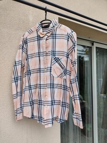Chemise a carreaux abricot et marine