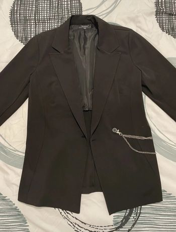 Long blazer noir