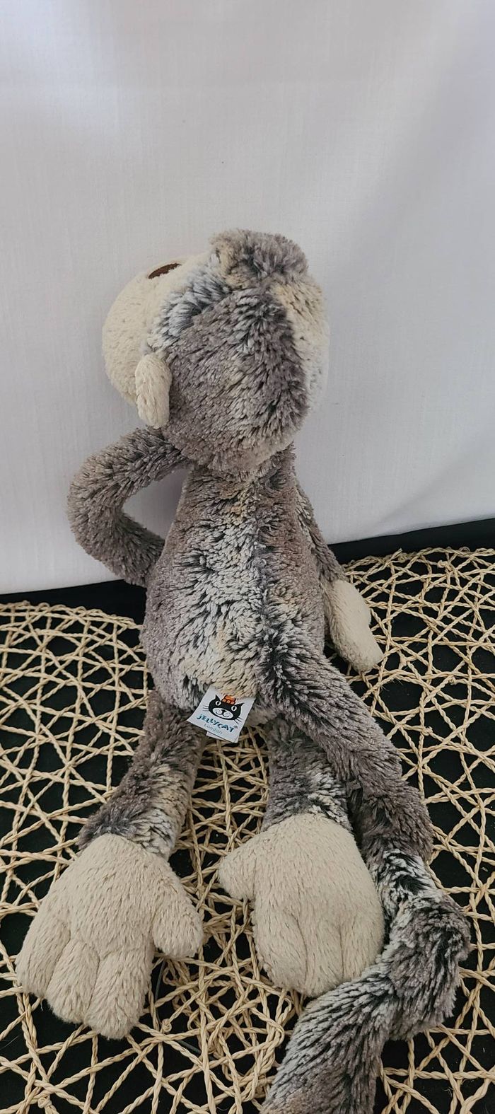 Doudou Singe marron gris chiné et beige JELLYCAT - photo numéro 3