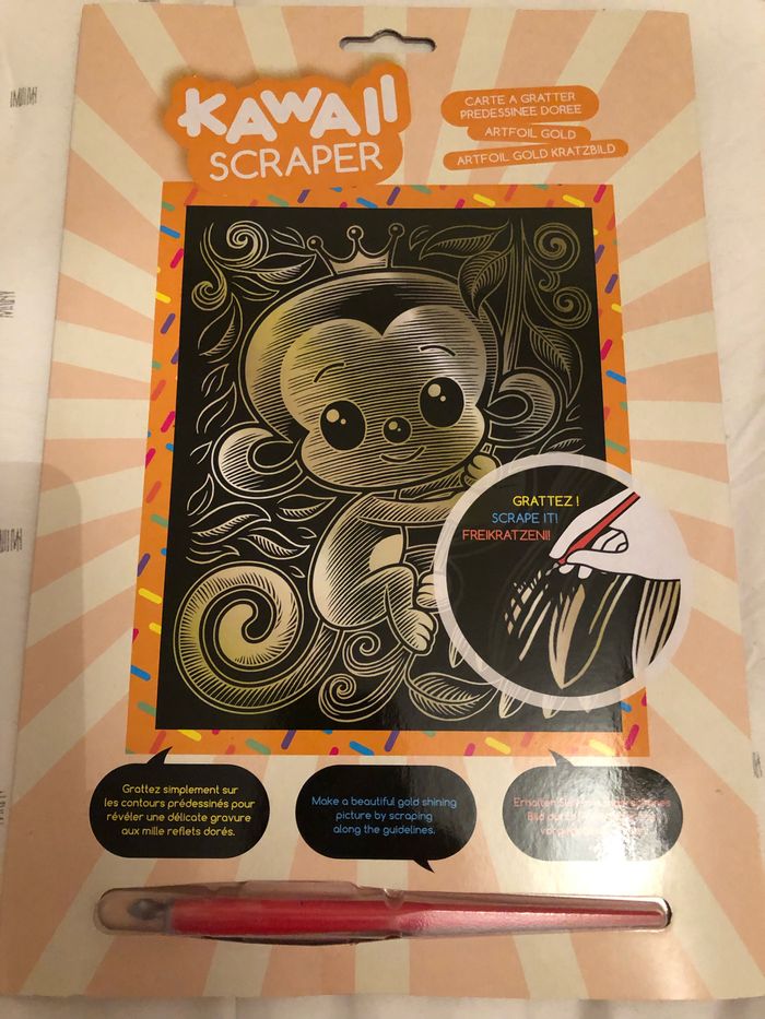 Carte à gratter singe