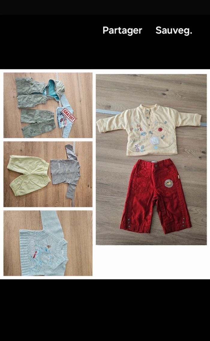 Lot de vêtements 3m bébé garçon ( pull , grenouillère - photo numéro 8