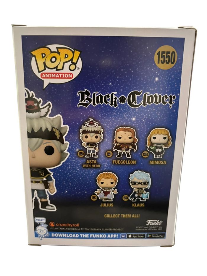 Figurine Funko Pop Black Clover Asta With Nero numéro 1550 neuf - photo numéro 2