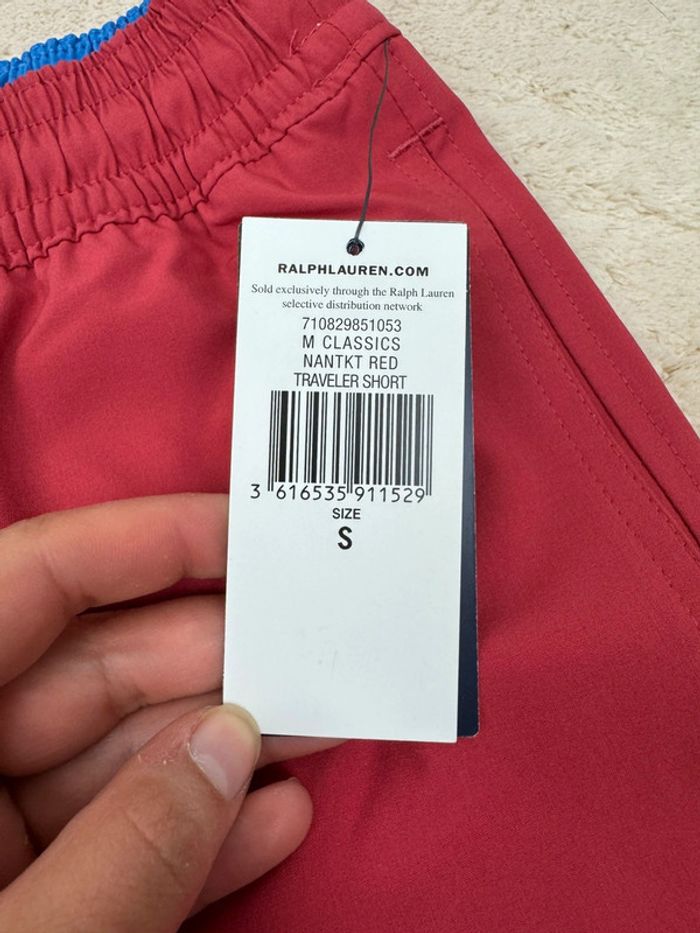 Short de Bain Ralph Lauren Rouge Bordeaux Logo Brodé Neuf Taille S - photo numéro 8
