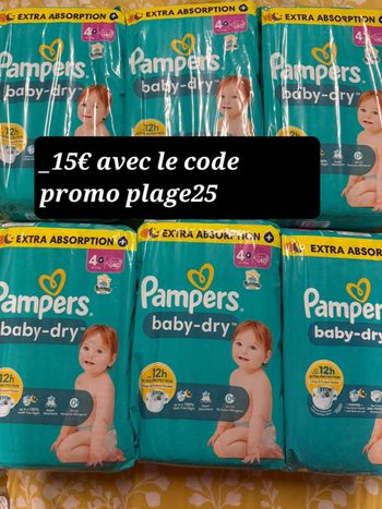 Six pack de couches Pampers taille 4plus
