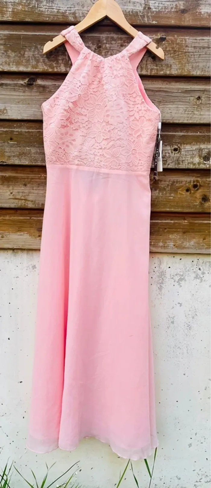 Robe cérémonie rose pastel dos nus taille 12 ans - photo numéro 2