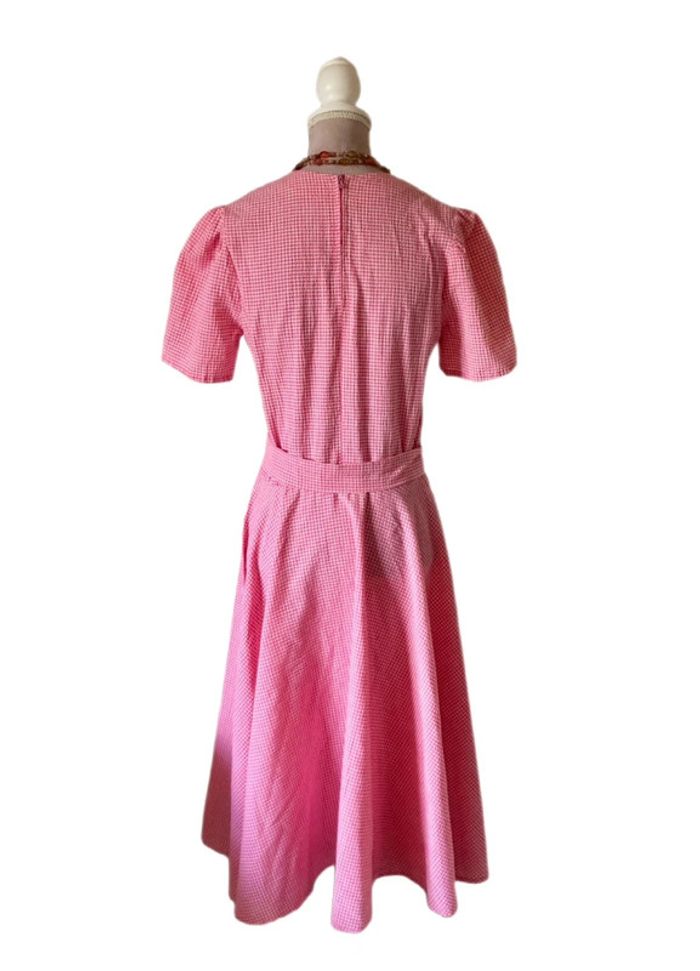 🍓Robe Vintage authentique années 70/80 vichy rose Cottagecore Romantique Retro summer Gingham Dress🍓 - photo numéro 6