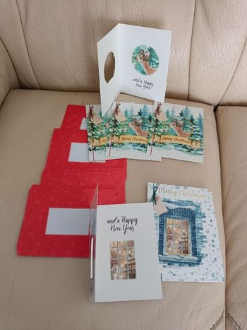 Lot de 5 cartes et enveloppes de Noël