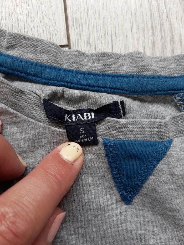 Tee shirt bleu et gris - photo numéro 3