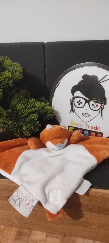 Doudou plat renard orange blanc William et Henry