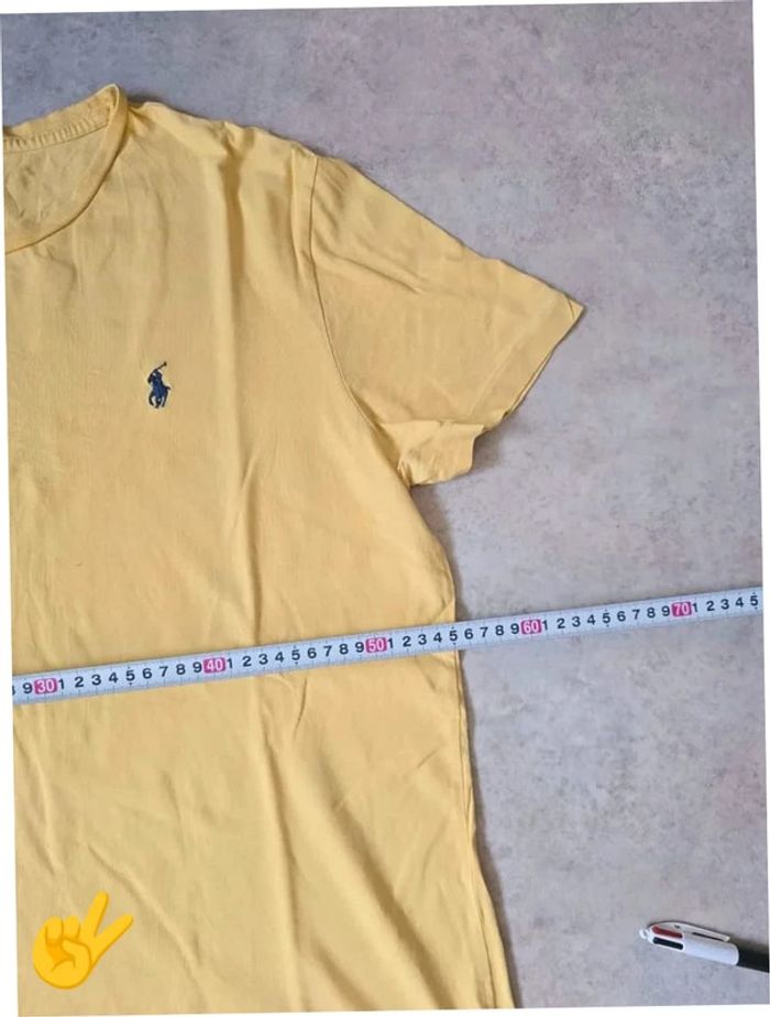 T-shirt Ralph Lauren L coupe col rond jaune Homme Men tee8b - photo numéro 6