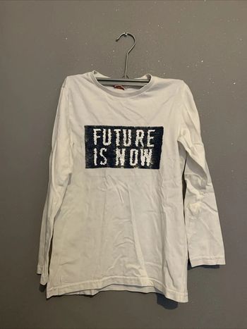Haut Tshirt à sequins message Future is now TAO T10 ans 140 cm