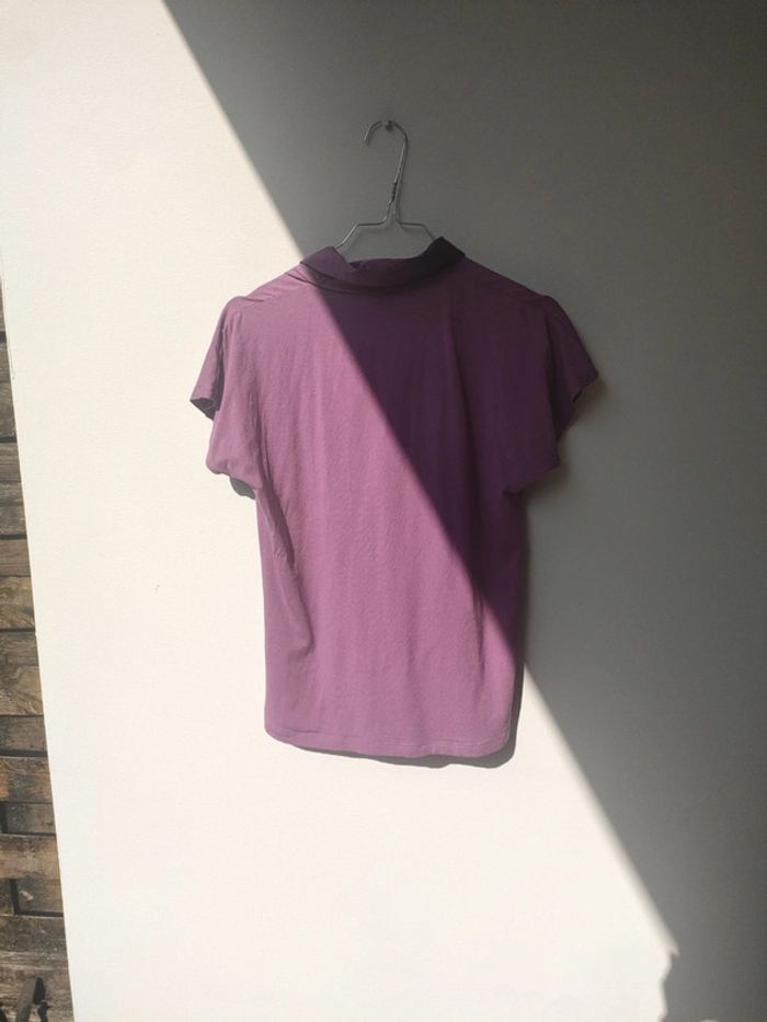 tee shirt 123 a col satin parme 38/40 - photo numéro 6