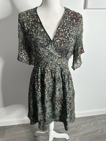 Robe bariolée à fleurs kaki et multicolore IKKS T36 S