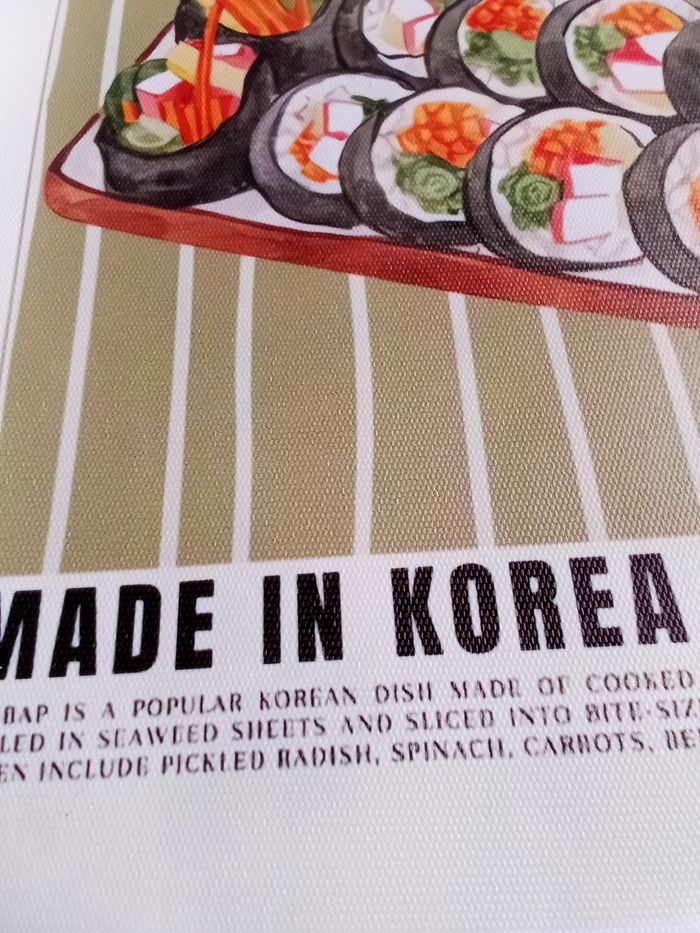 AFFICHE POSTER TOILE A4 GIMBAP COREE - photo numéro 4