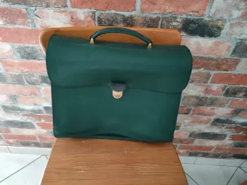 Cartable cuir vert Andréa Santini