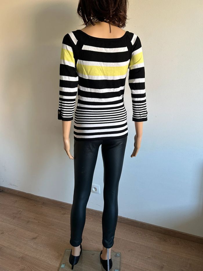 Pull rayé avec manches 3/4 Morgan taille S bon état - photo numéro 9