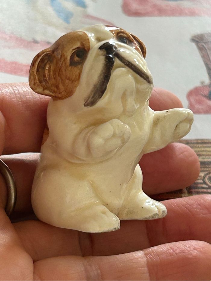 Miniature, figurine, Bulldog  anglais, vintage, céramique ancienne - photo numéro 8