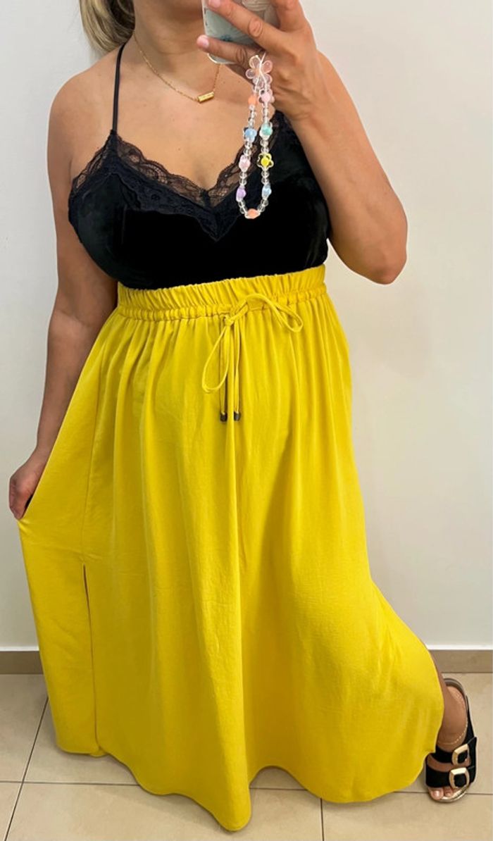 💛Jupe longue Zara fendu moutarde Taille M - photo numéro 2