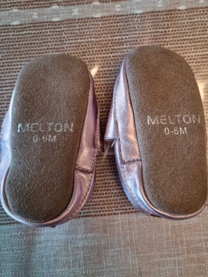 Chaussons cuir bébé rose Melton 0-6 mois - photo numéro 5