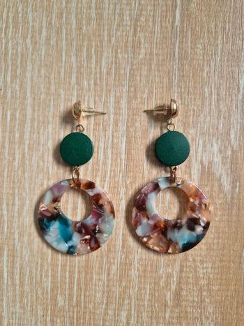 Boucles d'oreilles pendantes ronds fantaisies