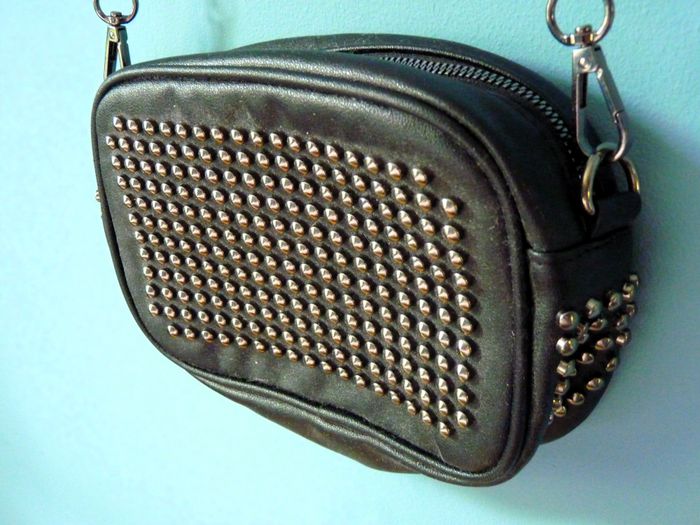 Sac pochette femme noir cloute chaine rock bandoulière neuf - photo numéro 2