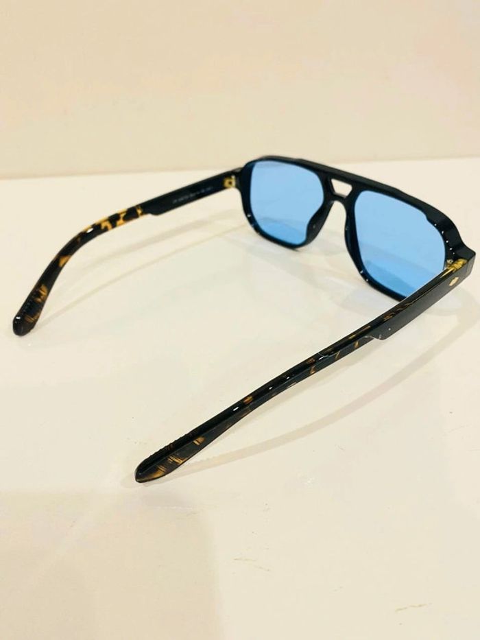 Lunette de soleil mixte marron verres bleus transparents uvprotection taille moyenne - photo numéro 6