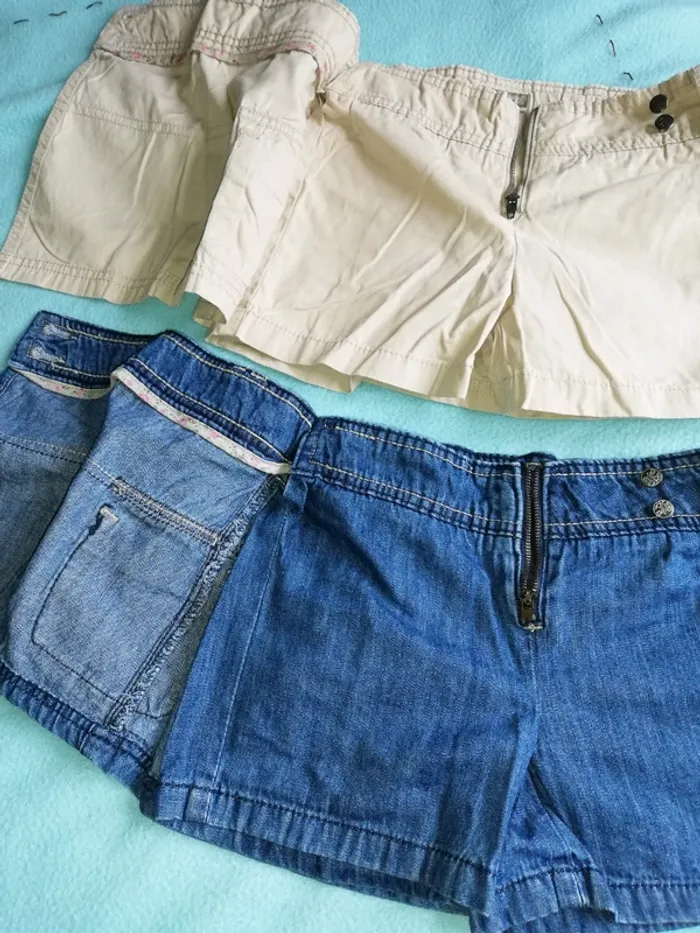Lot de deux Short-jupe beige et jeans - photo numéro 2