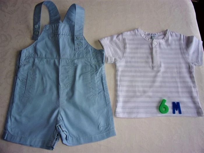 Ensemble Salopette short + T.Shirt - 6 mois