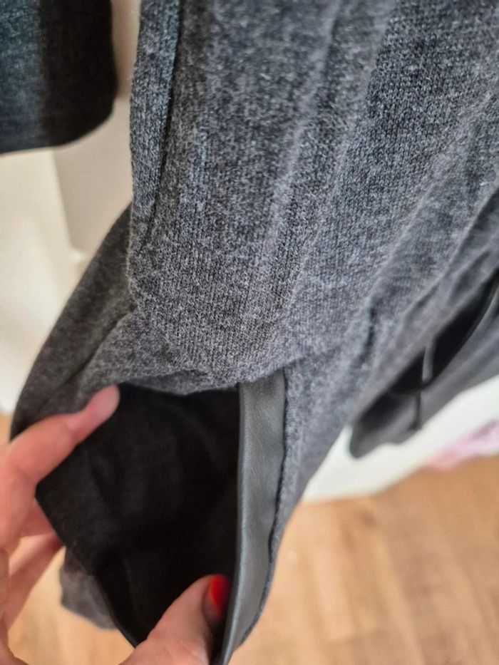 Robe grossesse gris pièce cuir Envie de fraise Taille 36 38 M - photo numéro 7