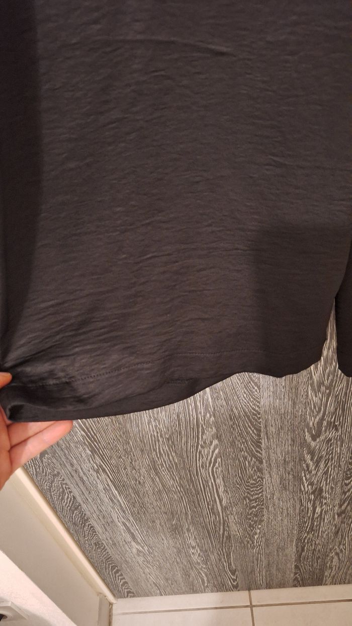 Pantalon crêpe fluide à ceinture élastiquée et nœud noir - photo numéro 3