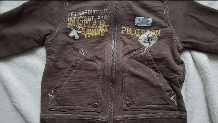 Gilet sweat zippé marron La compagnie des petits 12 mois - photo numéro 3