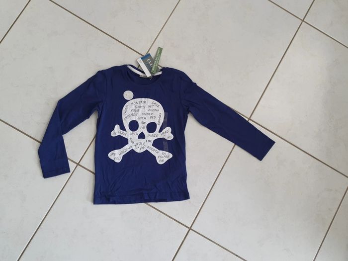 T-shirt ml garçon tête de mort 8 ans Neuf lc6 - photo numéro 2