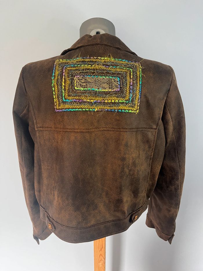 Veste marron et noire Louise Della - Taille 2 (env. 38/40) - photo numéro 5