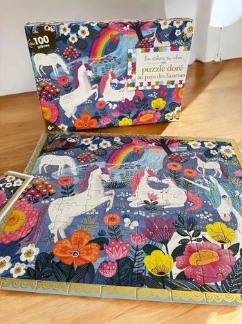 Super puzzle licornes de 100 pièces édition deux coqs d’or