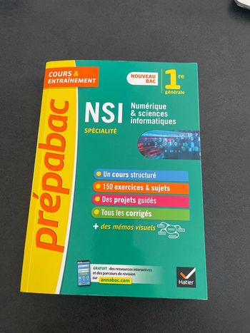 Prépa bac lycée nsi 1 ère hatier spécialité premiere informatique