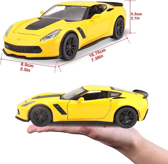 MAISTO Voiture Chevrolet Corvette Z06 2015 jaune 1:24 31133 - photo numéro 2