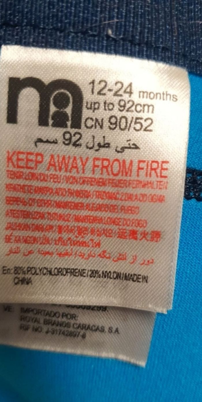 Maillot de bain thermique Mothercare, combinaison de plongée, maillot de bain chaud 12 à 24 mois comme neuf - photo numéro 4