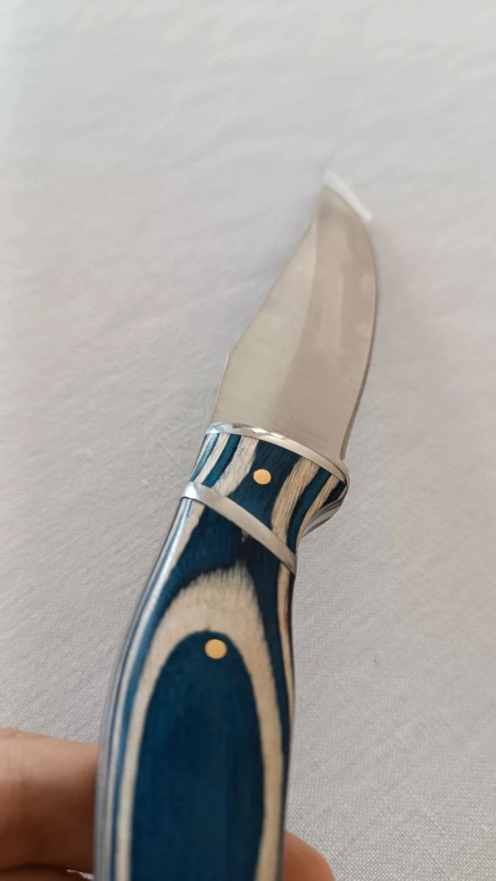 Couteau manche en bois pour bivouac, randonnée, trekking, camping, bushcraft, survie - photo numéro 4