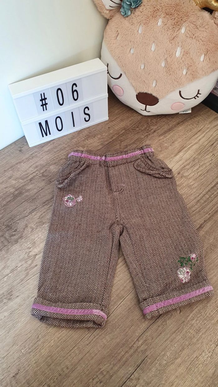 Pantalon épais marron et violet