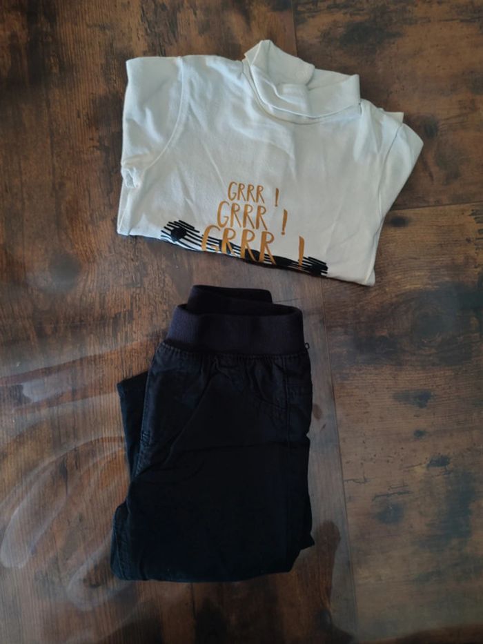 Ensemble garçon 9 mois sous pull kiabi et pantalon boite a malices