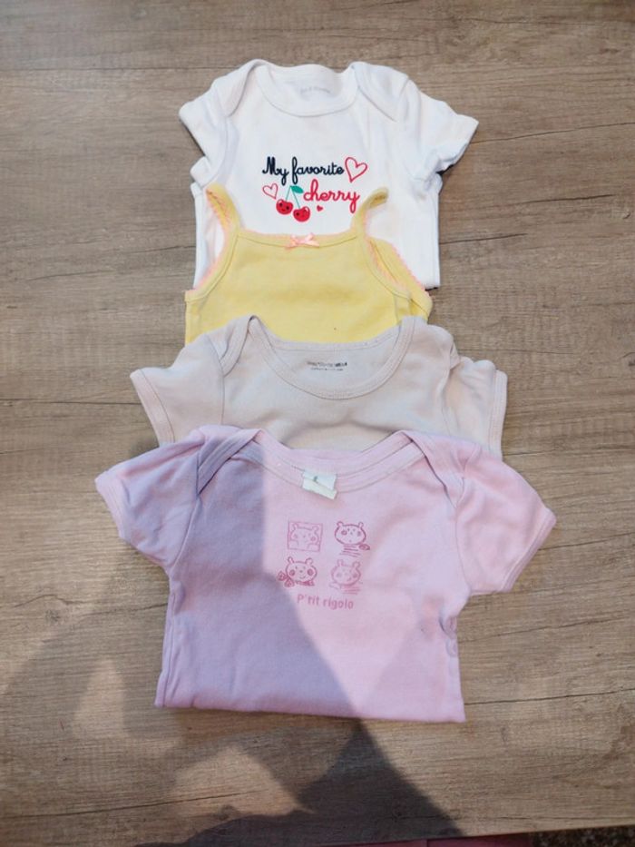 Lot de 4 body bébé fille 1 an 12 mois